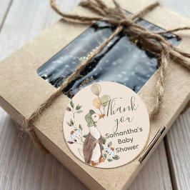 Pegatina Redonda Acuarela Madre Goose Flores de margarita Gracias