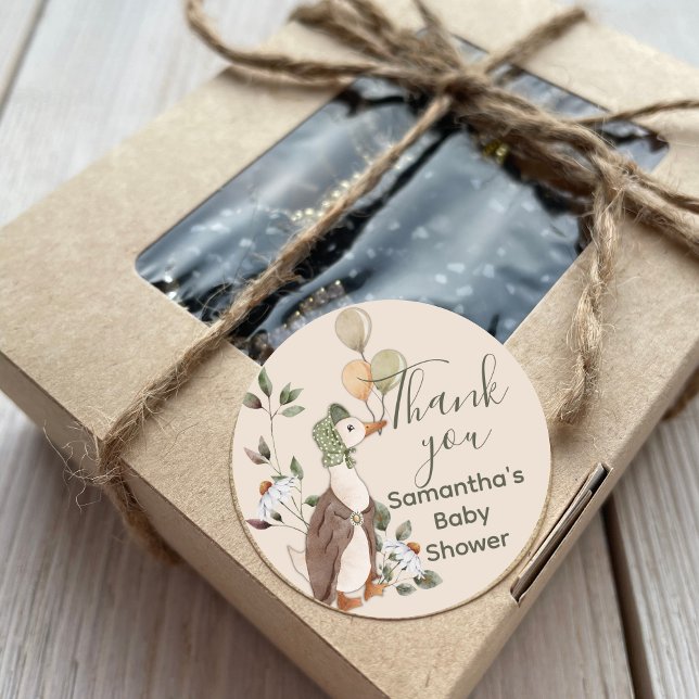 Pegatina Redonda Acuarela Madre Goose Flores de margarita Gracias (Subido por el creador)