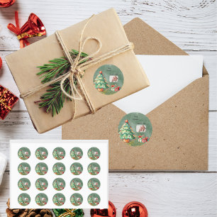 Pegatina Redonda Acuarela mágica