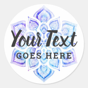 Pegatina Redonda Acuarela Mandala Metafísico Espiritual Yoga