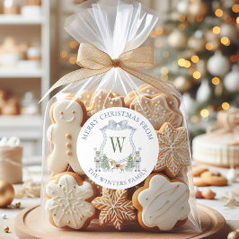 Pegatina Redonda Acuarela Monograma Nutcracker Escudo