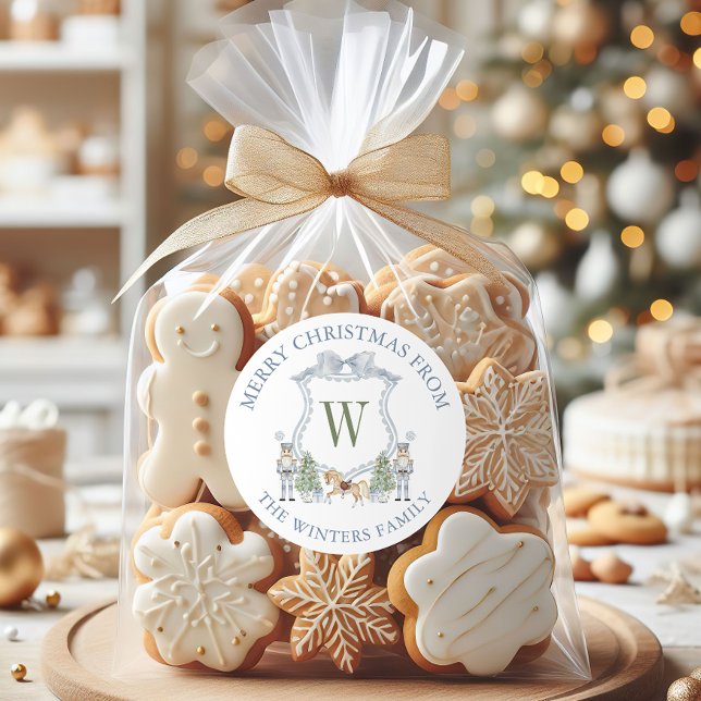 Pegatina Redonda Acuarela Monograma Nutcracker Escudo (Subido por el creador)