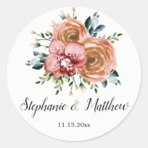 acuarela Naranja floral Rosas Orchids Boda