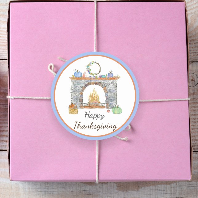 Pegatina Redonda Acuarela Otoño Deslumbra Especie De Calabaza, Pie (Subido por el creador)