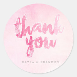 Pegatina Redonda Acuarela - Pegatinas de boda - Rosa | BODAS