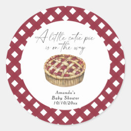 Pegatina Redonda Acuarela pequeña tarta de bebé