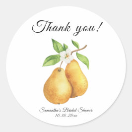 Pegatina Redonda Acuarela Perfect Pear Gracias Ducha Británica