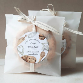 Pegatina Redonda Acuarela personalizada de cocción de cookies
