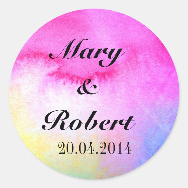 Pegatina Redonda Acuarela soñadora (Anverso)