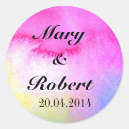 Pegatina Redonda Acuarela soñadora