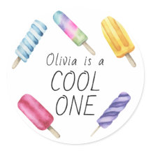 Acuarela Verano Popsicle Crema de Hielo