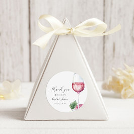 Pegatina Redonda Acuarela Vino antes de las Votos Despedida de Solt