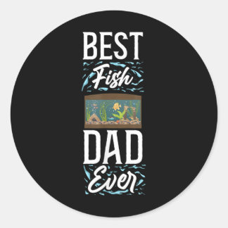 Pegatina Redonda Acuario de Agua Salada Papá Padre Mejor Papá de Pe