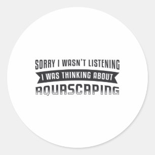 Pegatina Redonda Acuario pensando en acuarios
