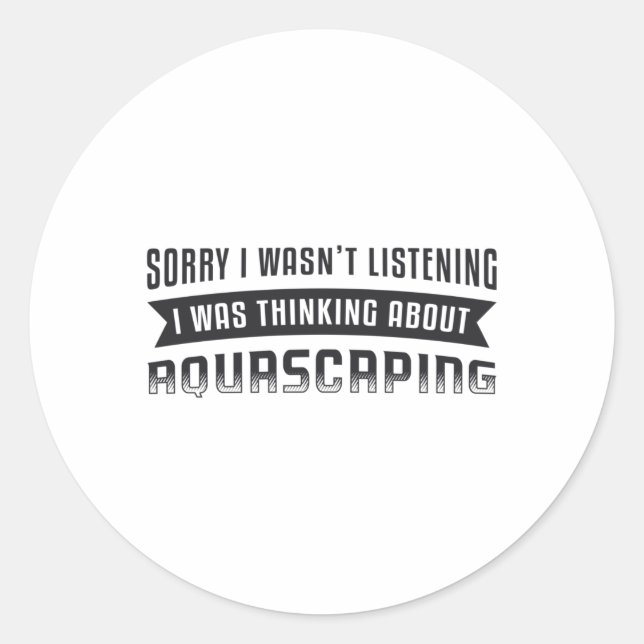 Pegatina Redonda Acuario pensando en acuarios (Anverso)