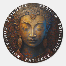 PEGATINA REDONDA ACUERDO DE PAZ | RETRATO DE MEDITACIÓN
