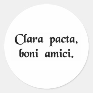 Pegatina Redonda Acuerdos claros, buenos amigos