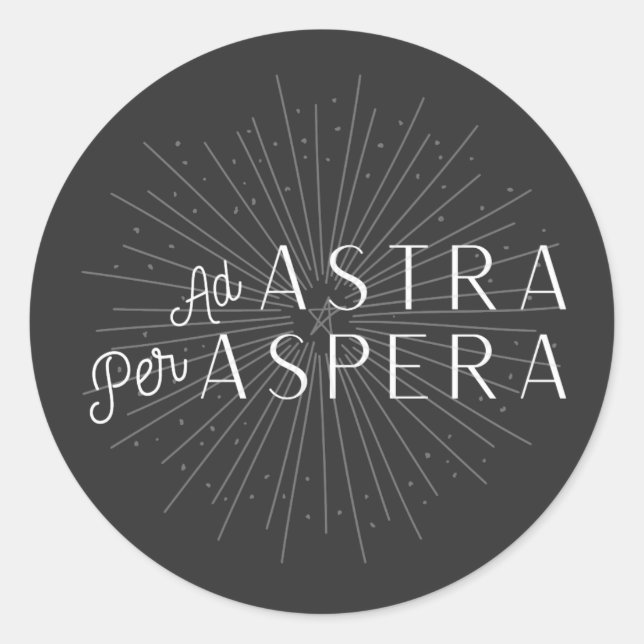 Pegatina Redonda Ad Astra Per Aspera (Anverso)