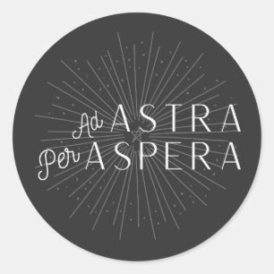 Pegatina Redonda Ad Astra Per Aspera