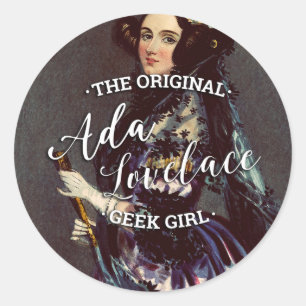Pegatina Redonda Ada Lovelace - El Chica Geek Original