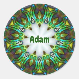 Pegatina Redonda ADAM ~ Fractal Paua Shell personalizado ~