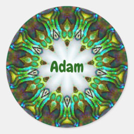 Pegatina Redonda ADAM ~ Fractal Paua Shell personalizado ~