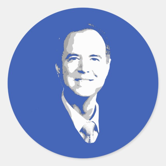 PEGATINA REDONDA ADAM SCHIFF (Anverso)