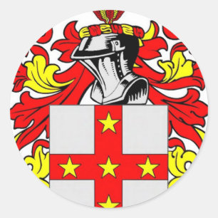 Pegatina Redonda Adams (inglés) Escudo de armas