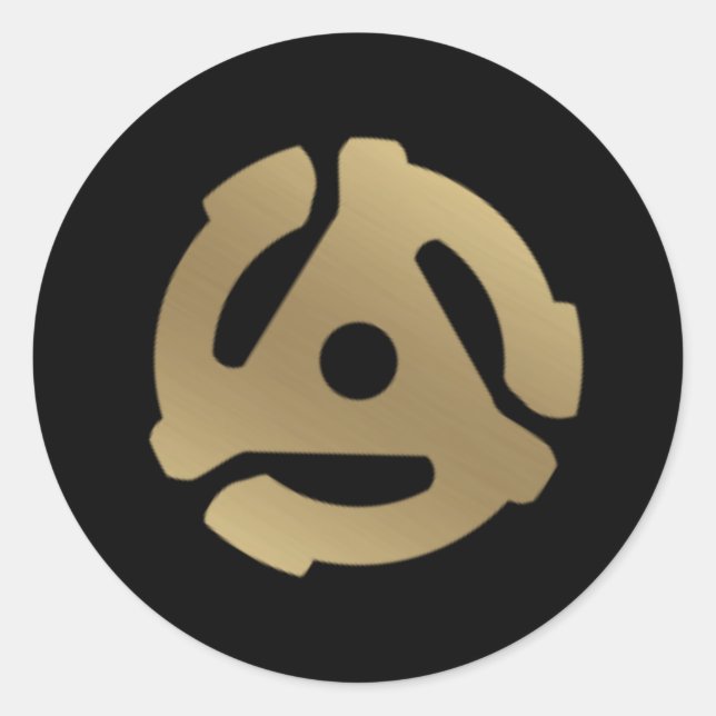 Pegatina Redonda Adaptador de registro de 45 RPM (Anverso)