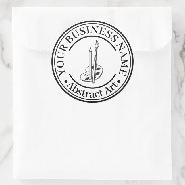 Pegatina Redonda Add Your Business Logo Painter (Bolso)