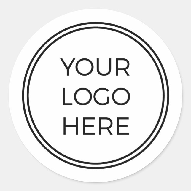 Pegatina Redonda Add Your Logo Simple Round Label (Anverso)