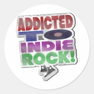 Pegatina Redonda ¡Addicto al rock indie!