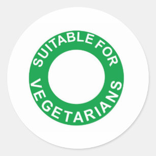 Pegatina Redonda Adecuado para vegetarianos