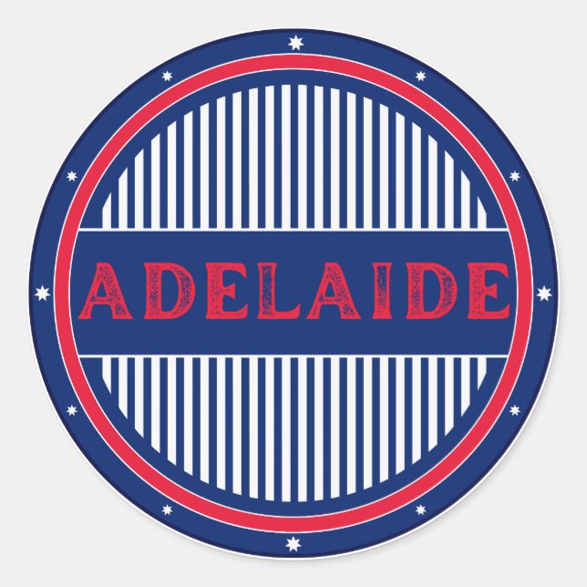 Pegatina Redonda Adelaide City Pride Emblem – Australian Identity (Anverso)