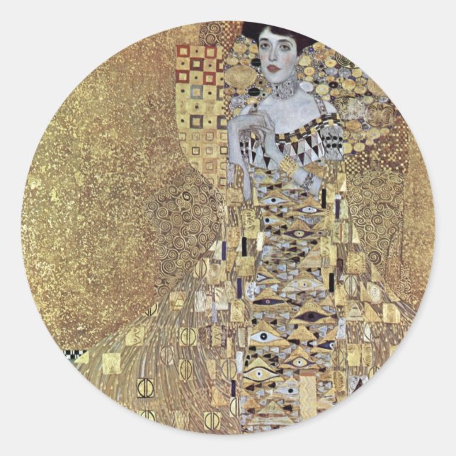 Pegatina Redonda Adele Bloch-Bauer I (Anverso)