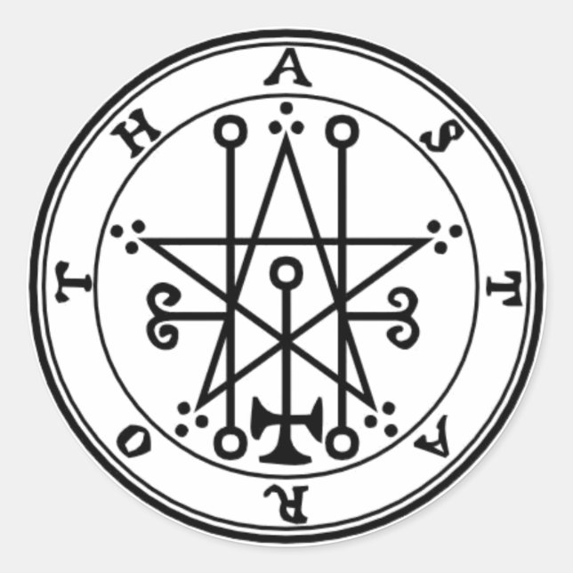 Pegatina Redonda Adesivo Astaroth Goétia (Anverso)