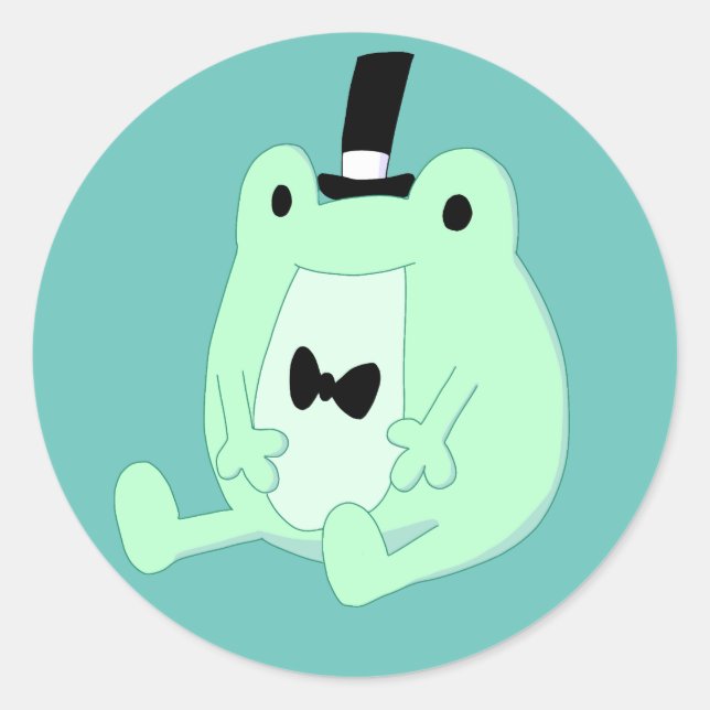 Pegatina Redonda Adesivo de sapo (Anverso)