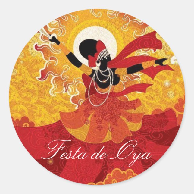 Pegatina Redonda Adesivo Festa de Oya (Anverso)