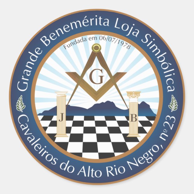 Pegatina Redonda Adesivo Freemason CARN (Anverso)