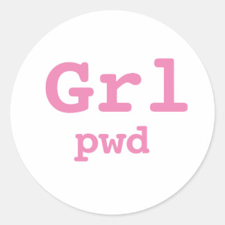 Pegatina Redonda Adesivo Grl pwd
