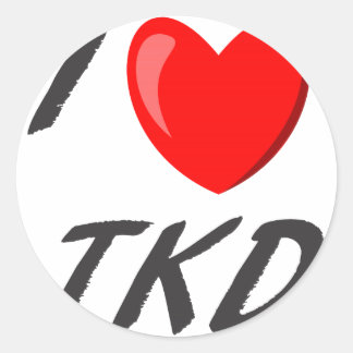 Pegatina Redonda adesivo I Love TKD