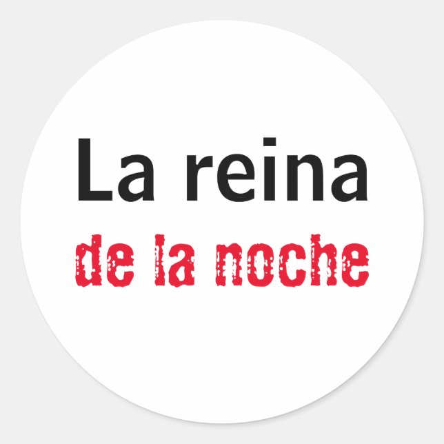 Pegatina Redonda Adesivo la reian de la noche (Anverso)