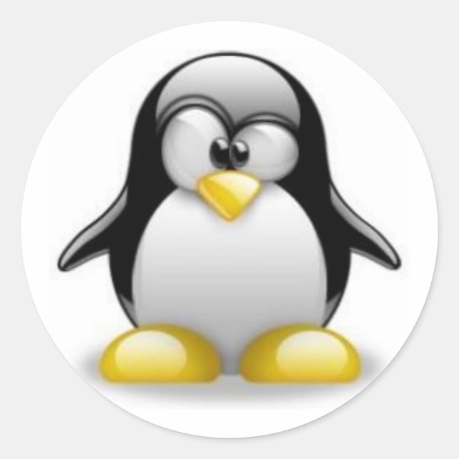 Pegatina Redonda Adesivo Linux (Anverso)