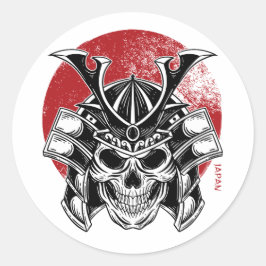 Pegatina Redonda Adesivo Máscara Oni / Oni Mask Sticker
