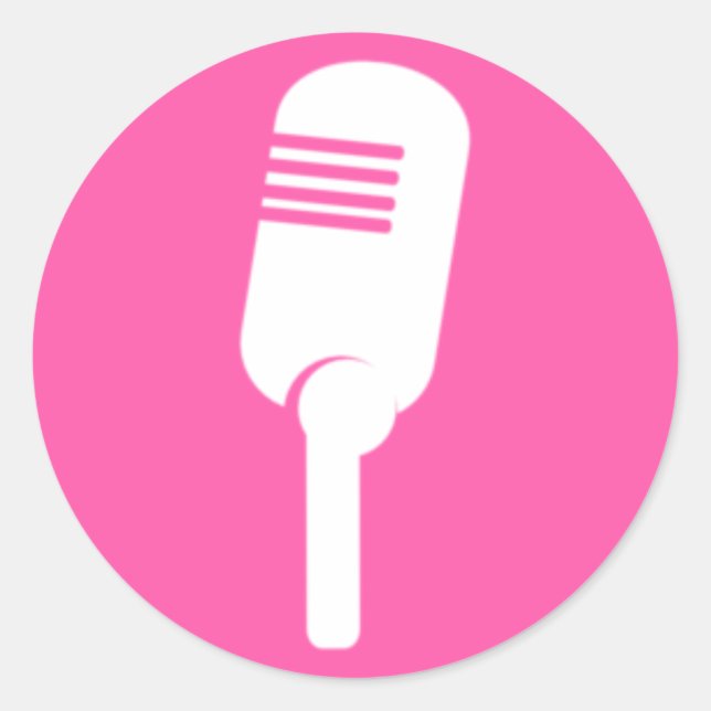 Pegatina Redonda Adesivo "Microfone" (Anverso)