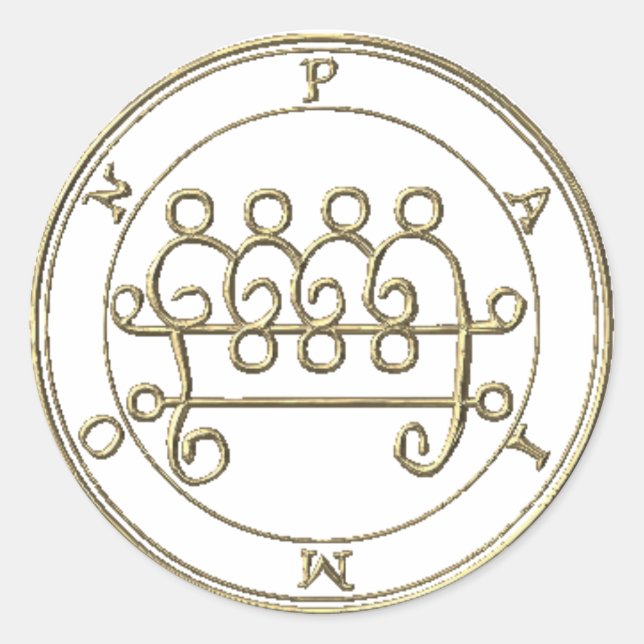 Pegatina Redonda Adesivo Paimon 2 Goétia (Anverso)