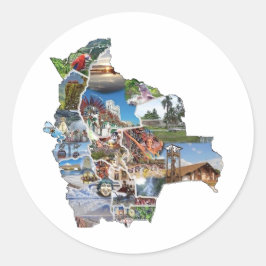 Pegatina Redonda Adesivo recuerdo de Bolivia