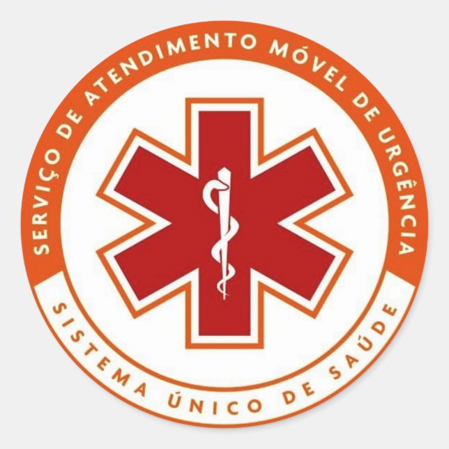 Pegatina Redonda Adesivo símbolo SAMU 192 (Anverso)