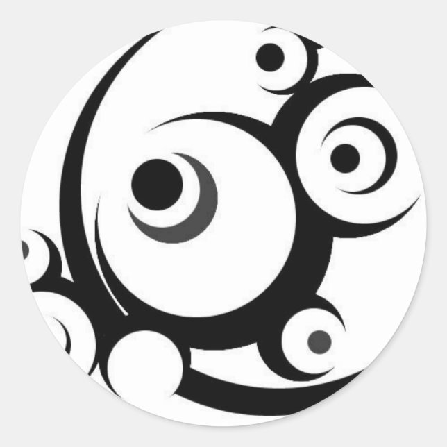 Pegatina Redonda Adesivo Tribal (Anverso)