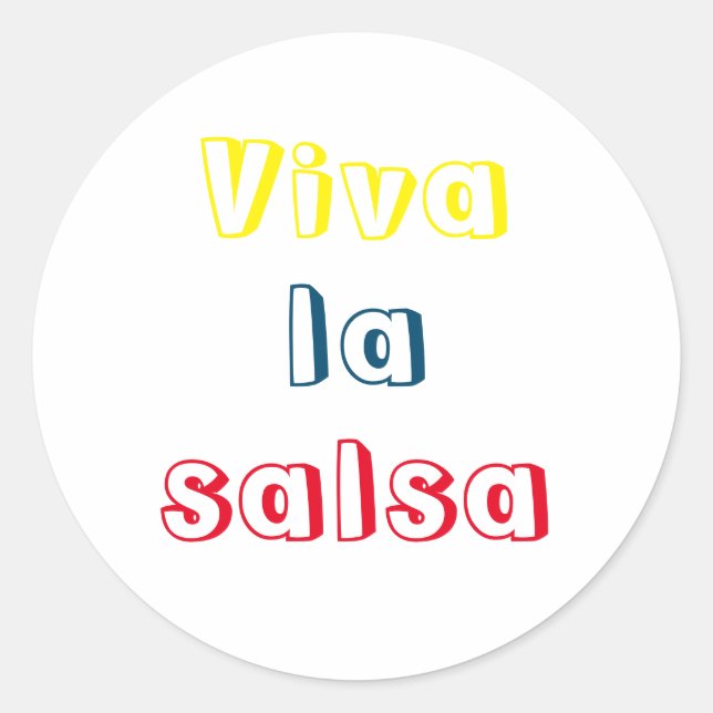 Pegatina Redonda Adesivo viva la salsa (Anverso)